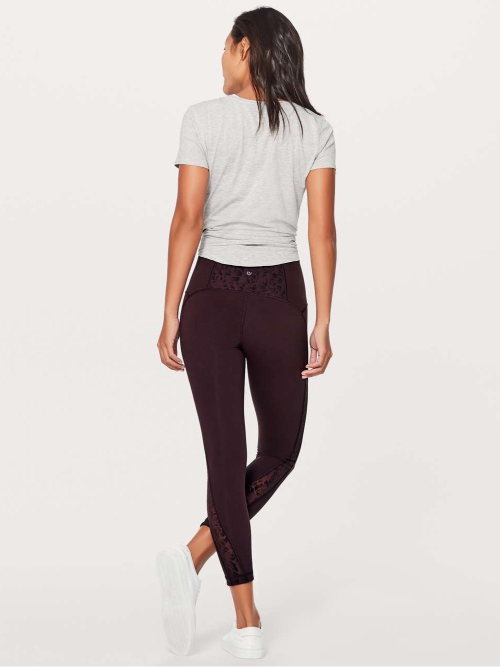 Lululemon | Meant To Move 7/8 Tight (25") | 6 | Black Cherry / Flocked Floral